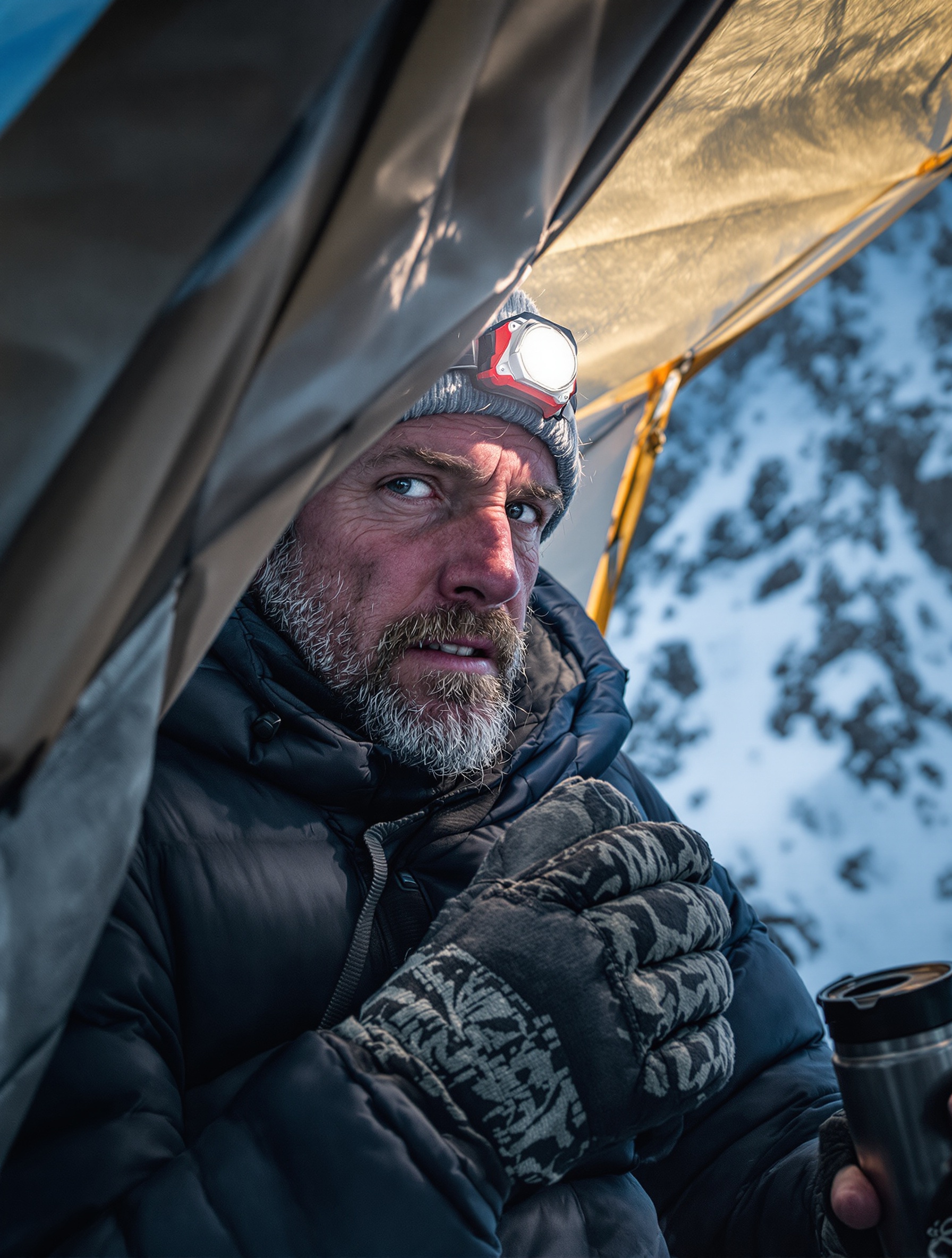 Alpiniste mal des montagnes tente vent Everest