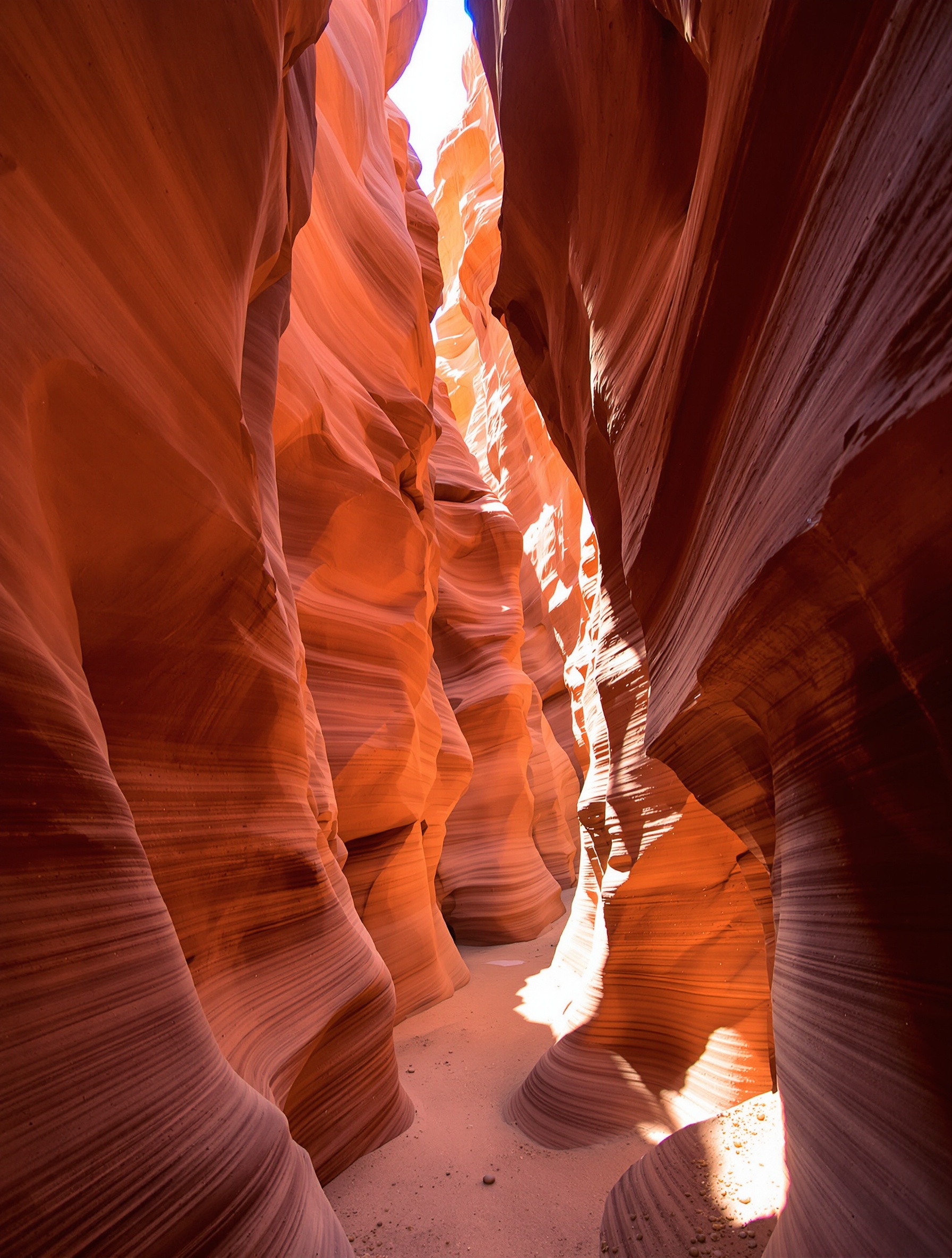 Vue impressionnante des parois étroites et sinueuses du Blue John Canyon en Utah, où la lumière du soleil peine à pénétrer.