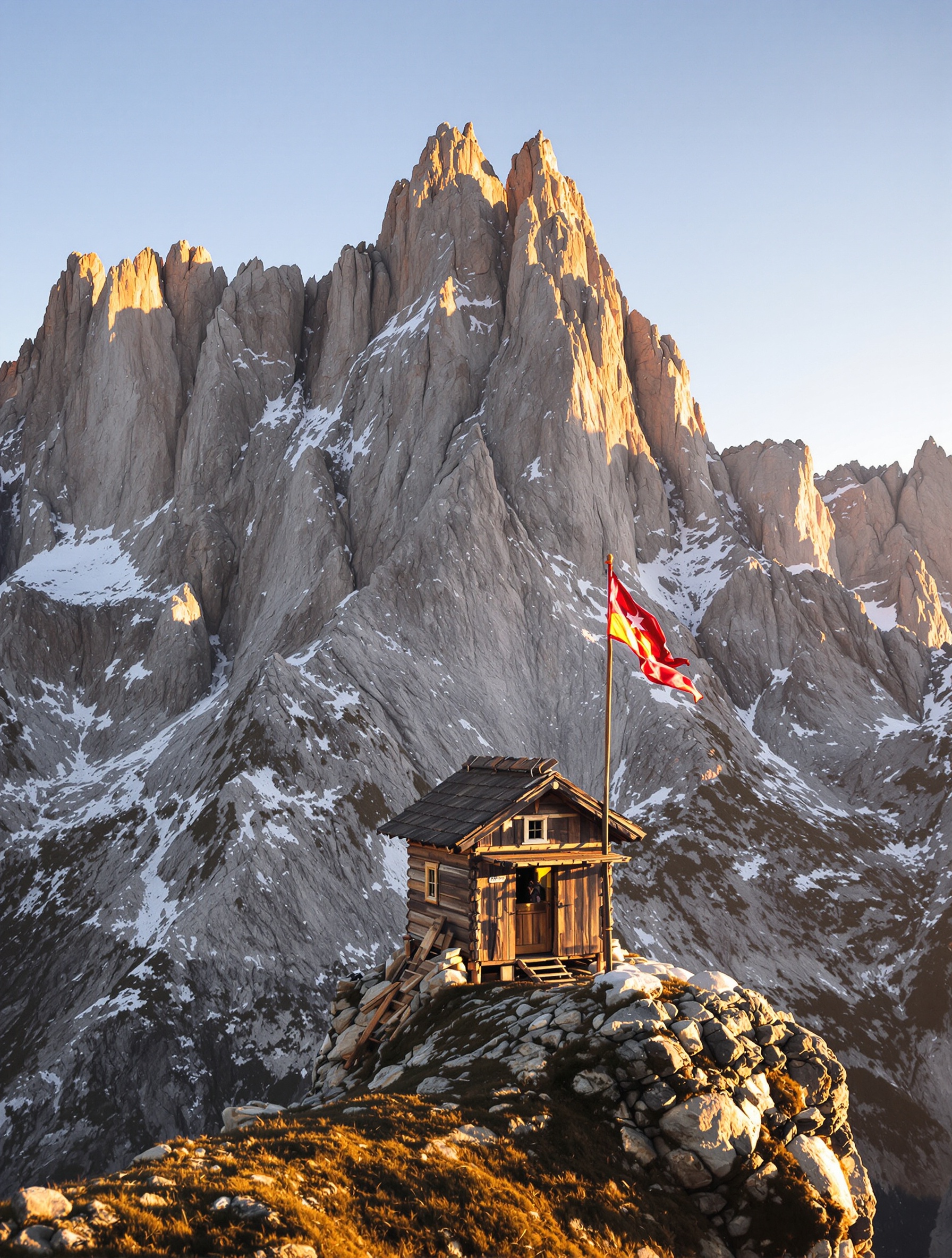 Bivouac de la Fourche cabane rustique sur arête alpine