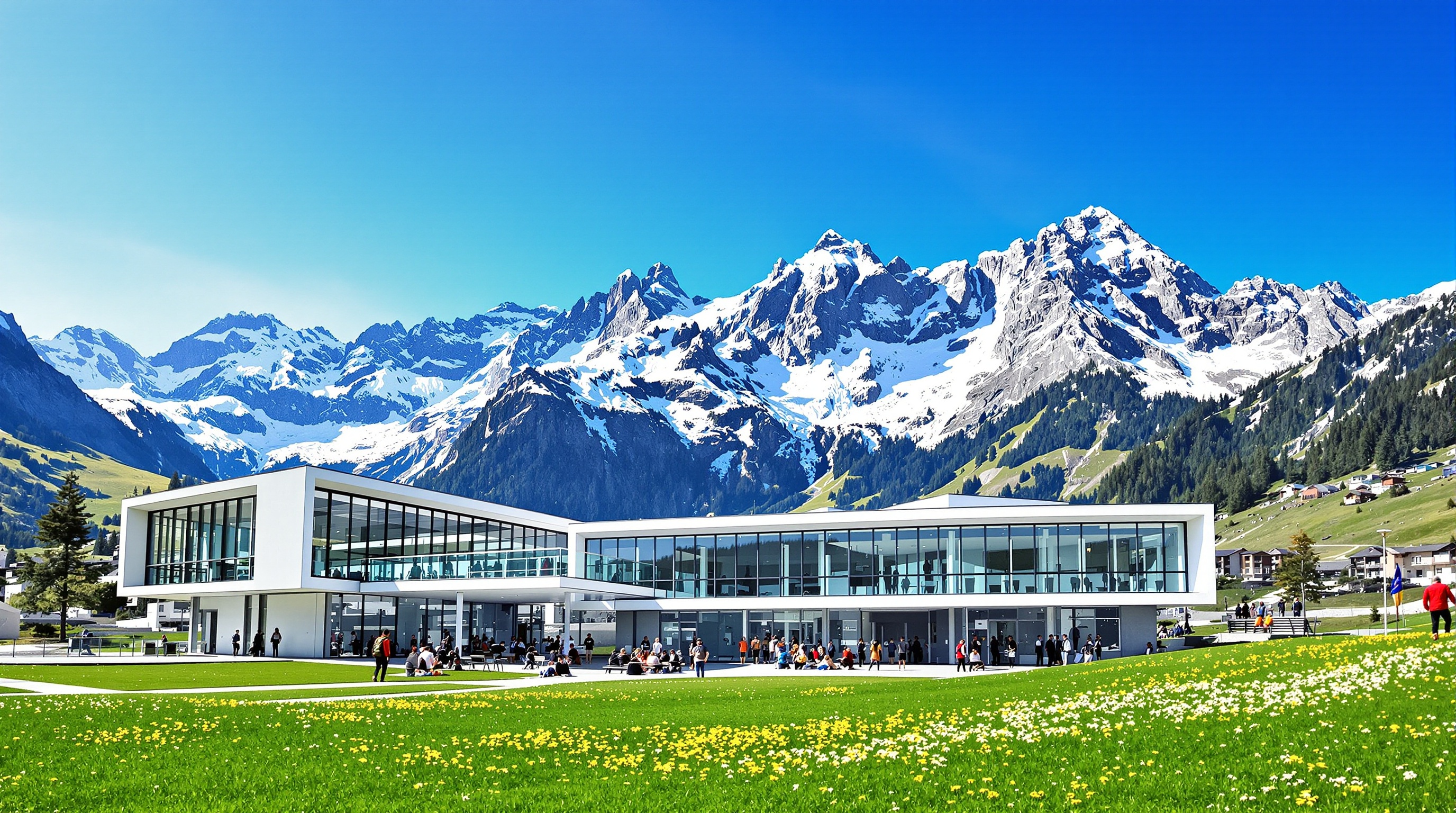 Campus ENSA Chamonix, modernité au pied des sommets, lieu de vie montagnard.
