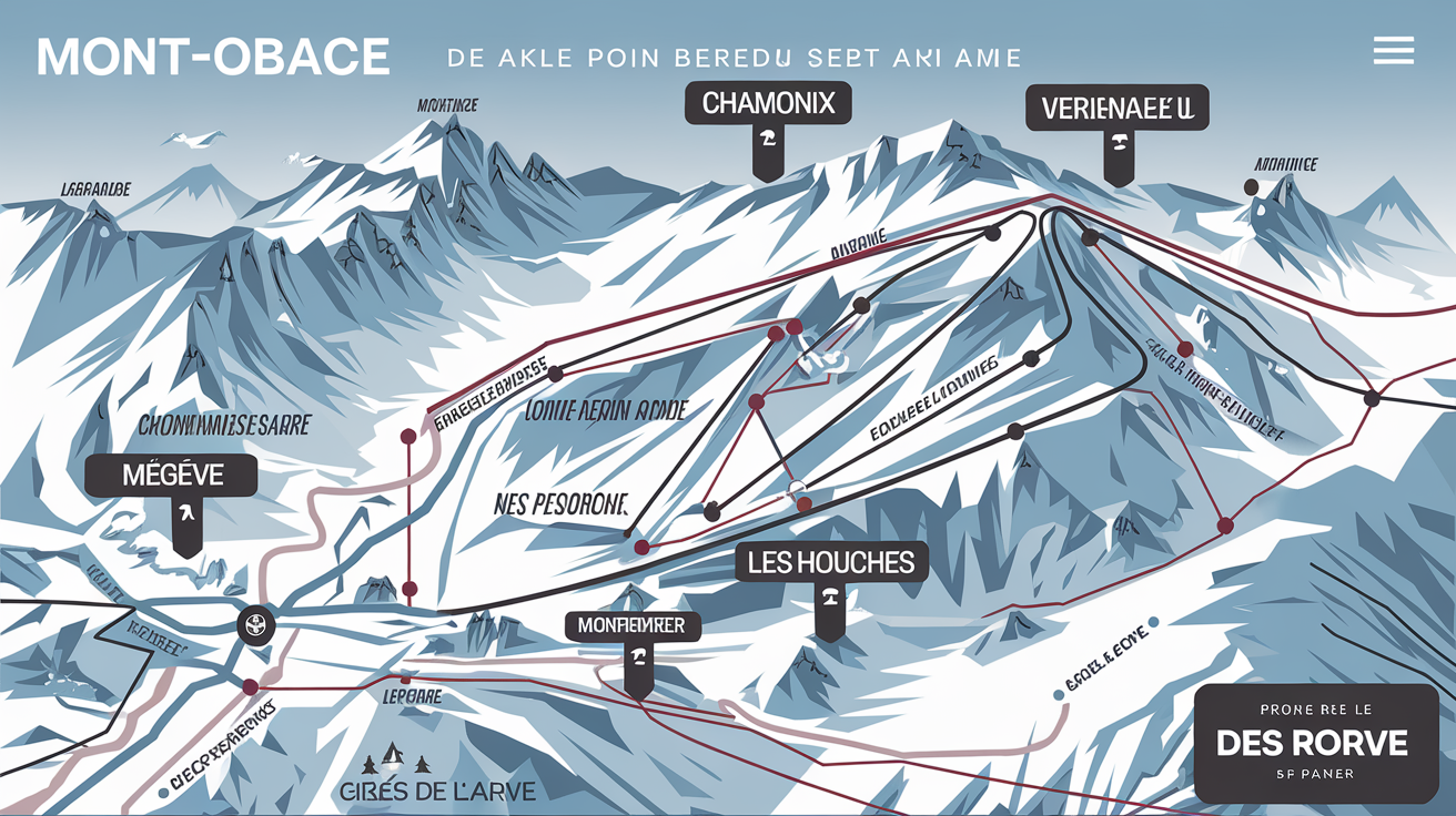 Carte stylisée des stations du Mont-Blanc