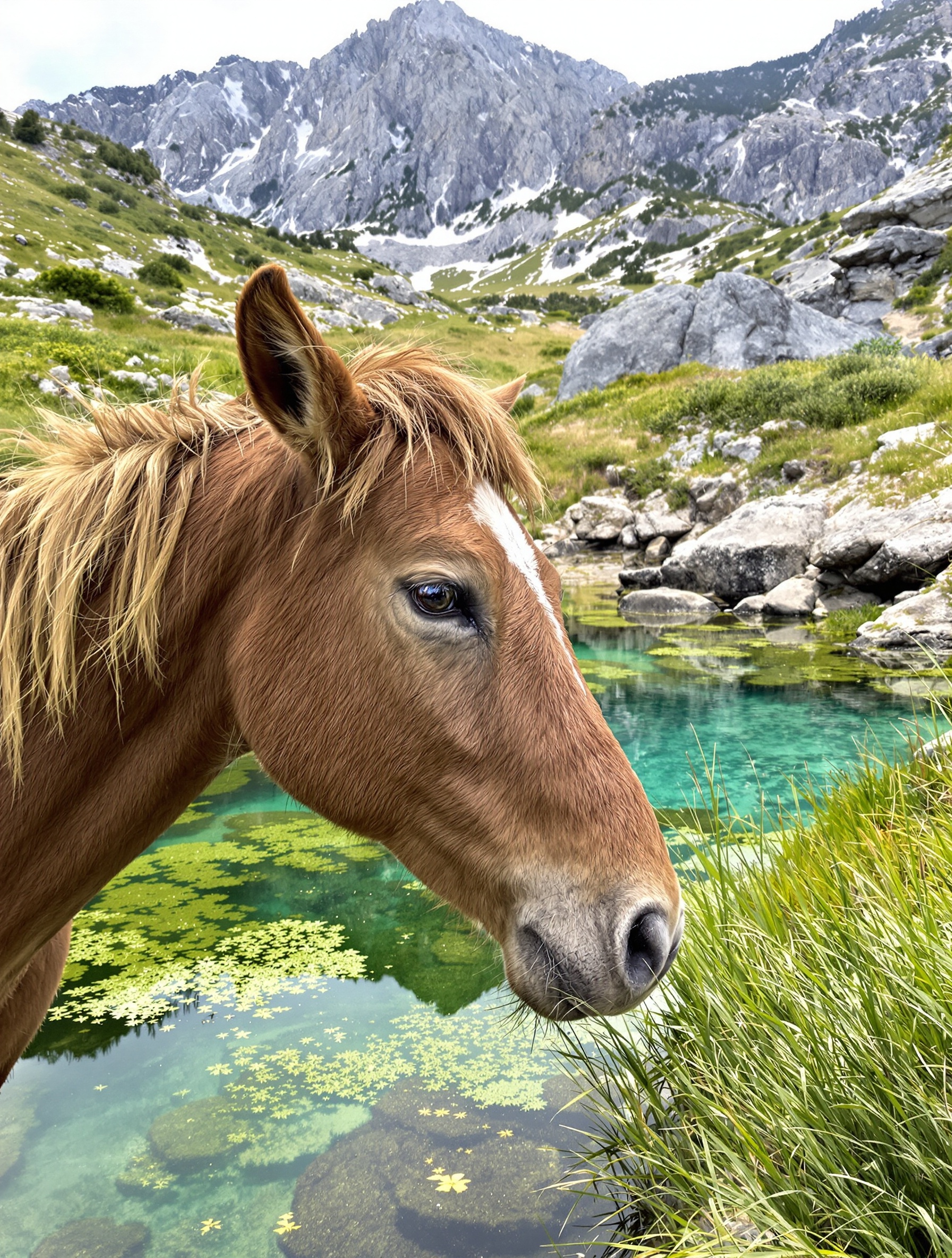 Animaux en estive près des pelouses humides de Corse