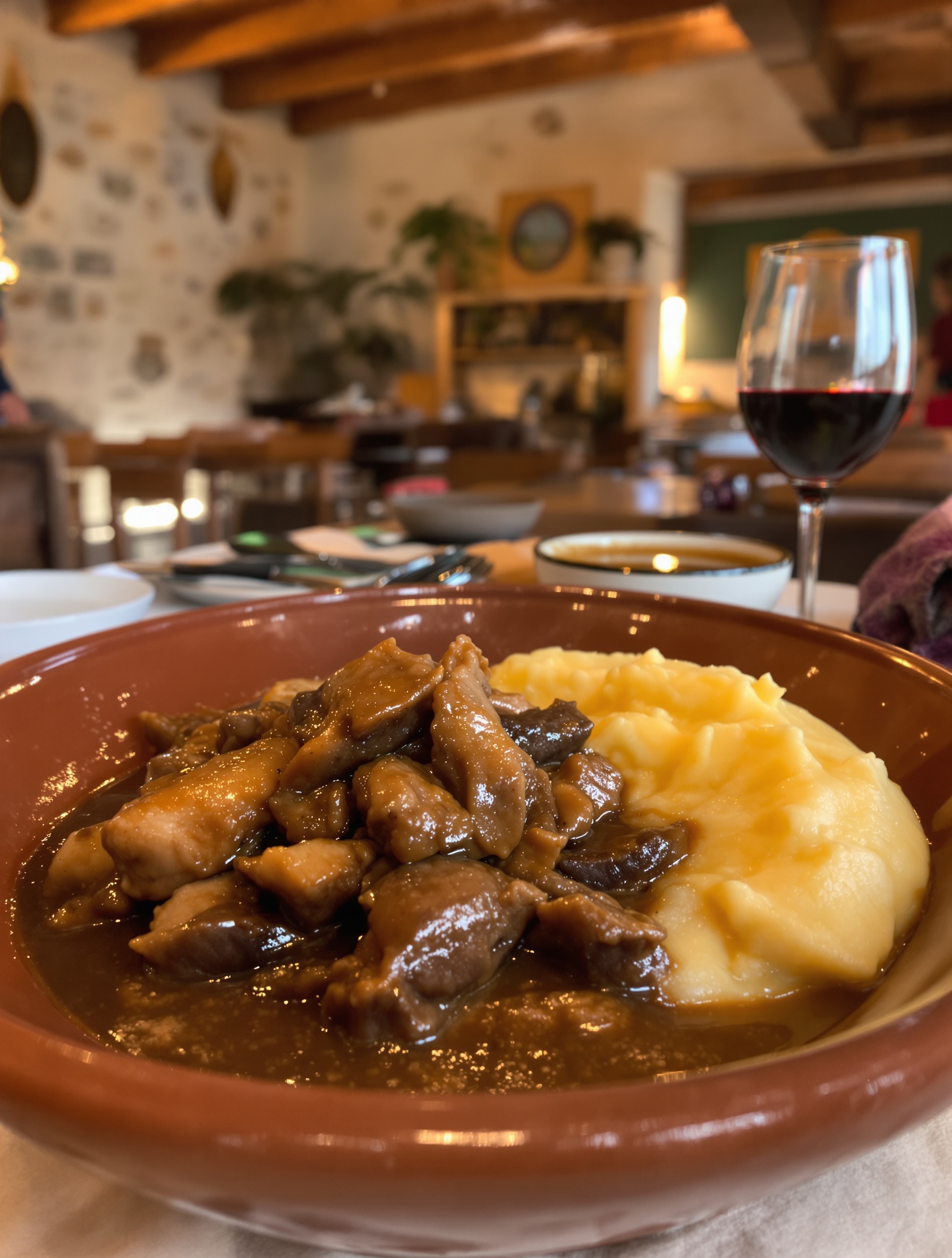 Civet de sanglier et polenta à l'Auberge du Col de Bavella