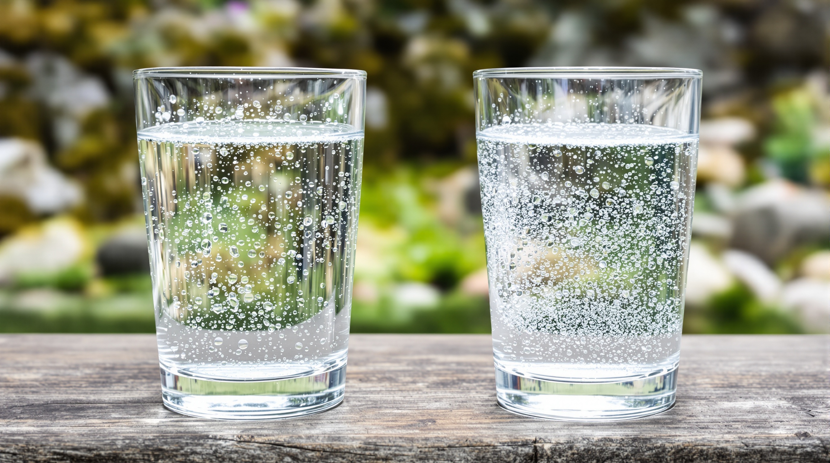 Comparaison de deux verres d'eau de montagne : limpide vs turbide
