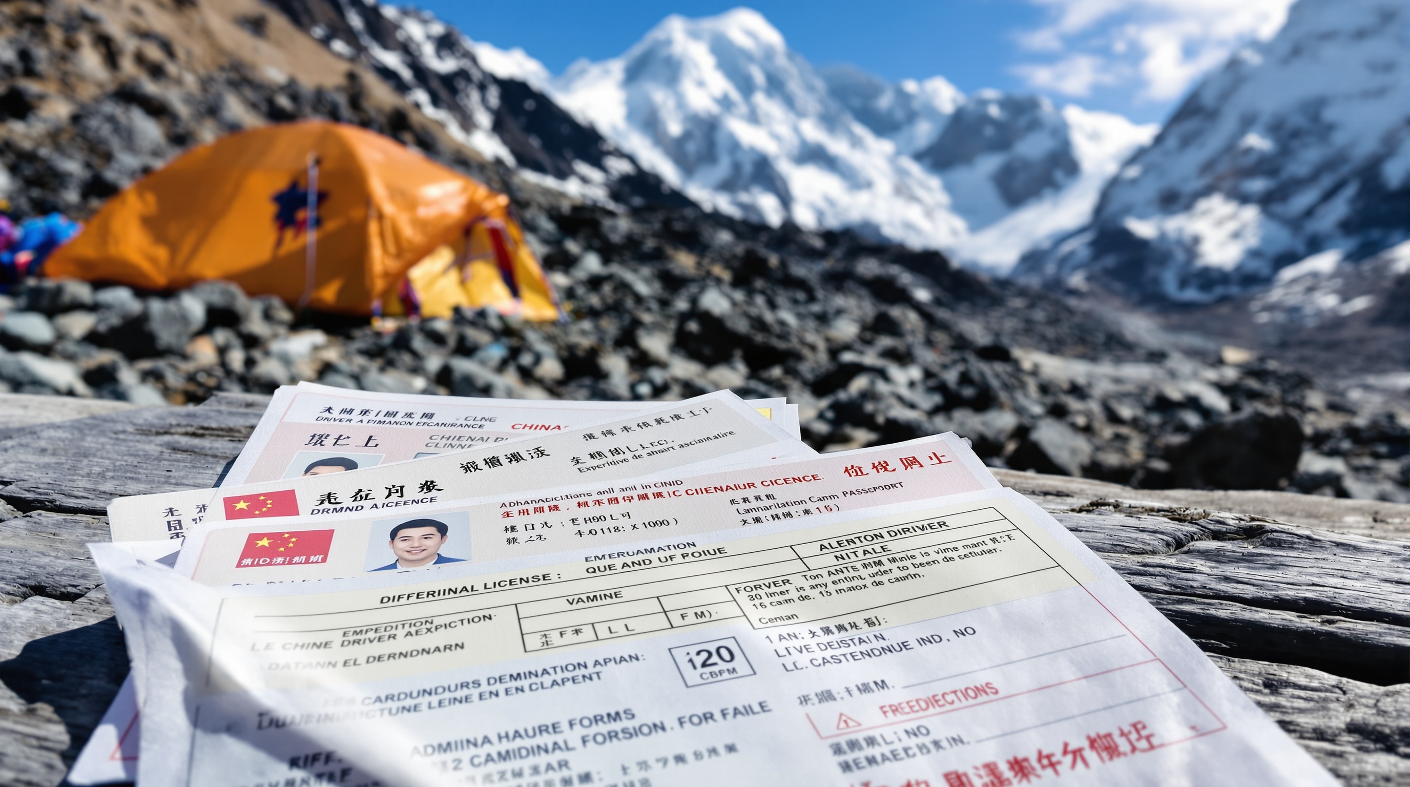 Documents permis Everest Tibet