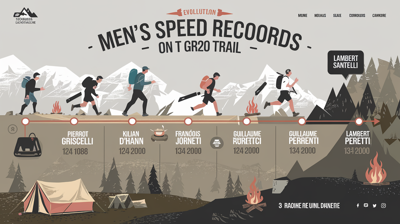 Chronologie illustrée des records masculins mythiques sur le GR20 Corse depuis 1988