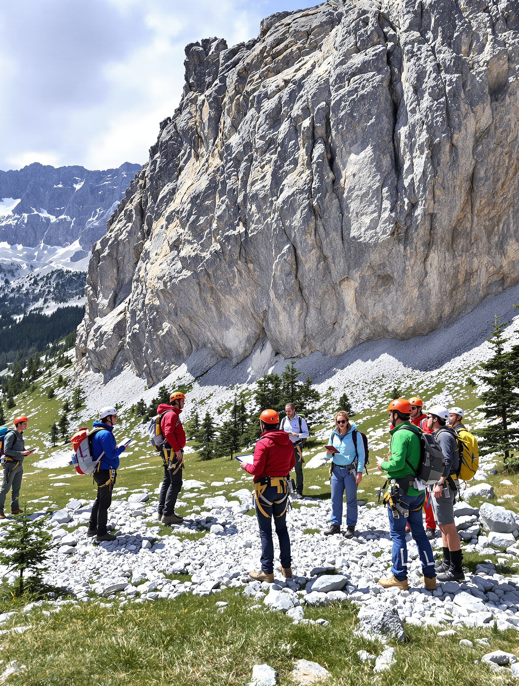 Réseau professionnel guides ENSA discussion terrain vallée alpine.