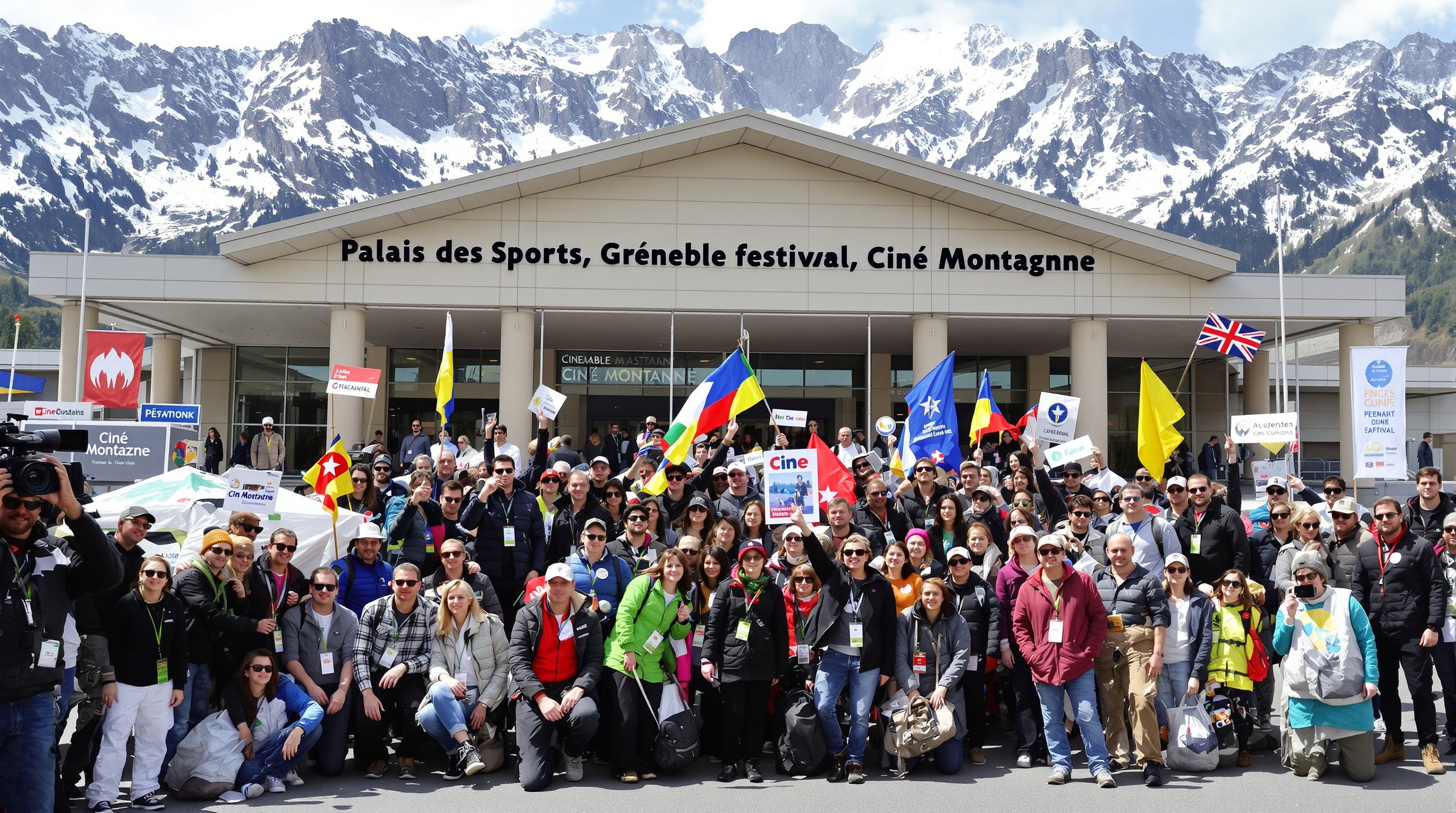 Communauté Ciné Montagne Grenoble devant Palais des Sports