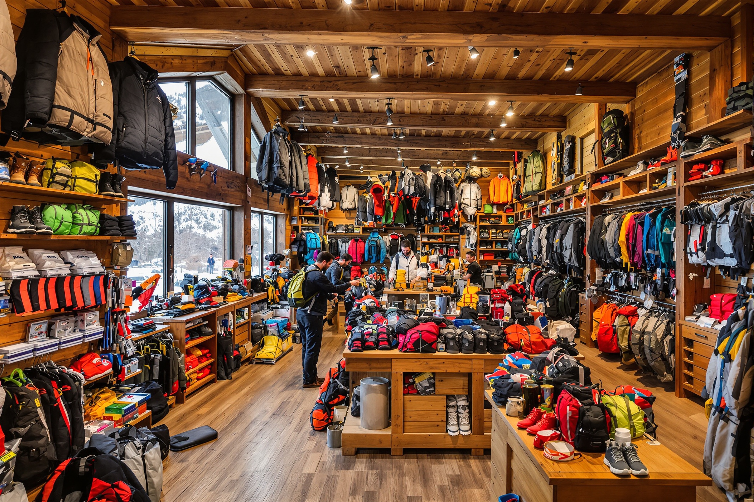 Extérieur du Mountain Shop Annecy, ambiance boisée classique et convivialité montagnarde.
