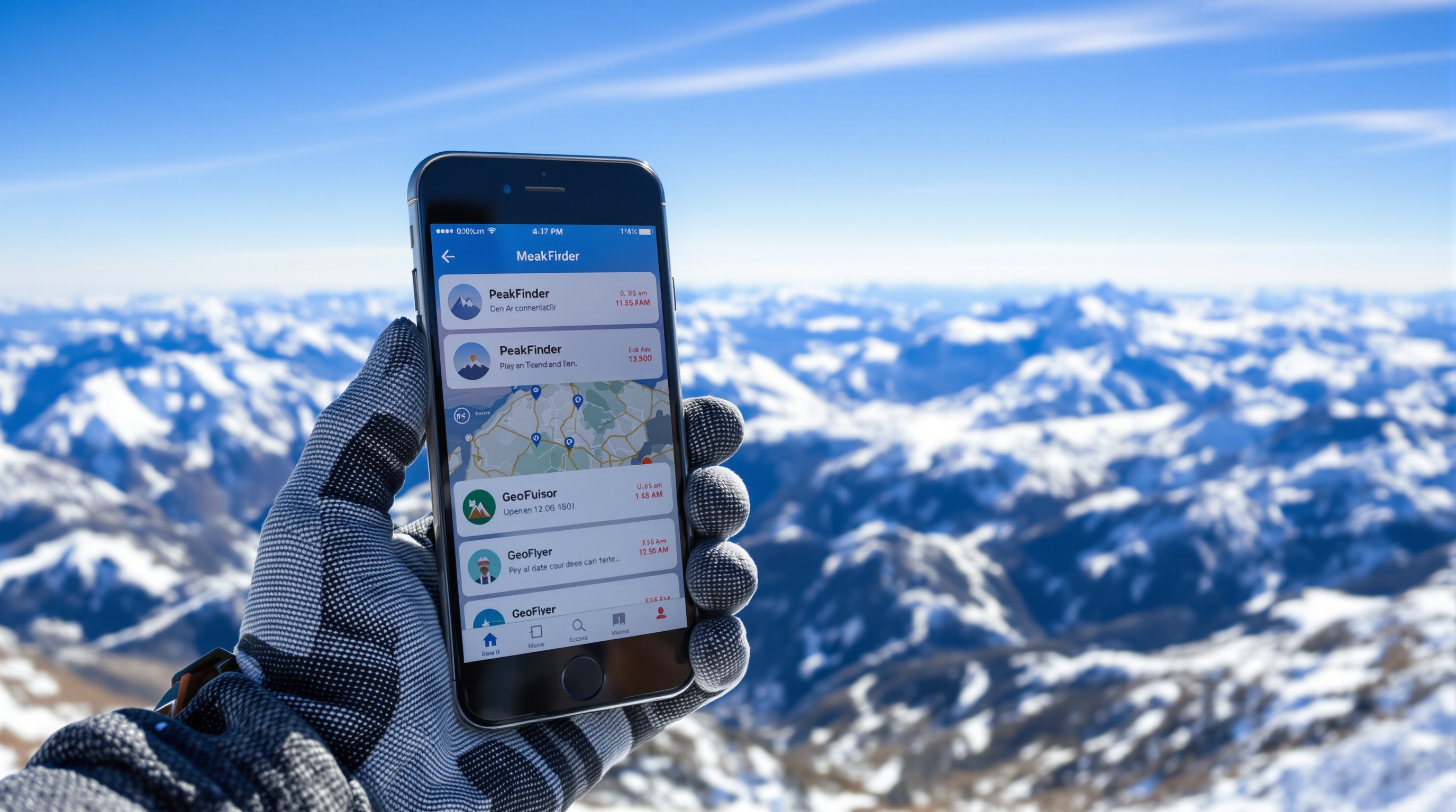 Applications d'identification de sommets utilisées en randonnée alpine