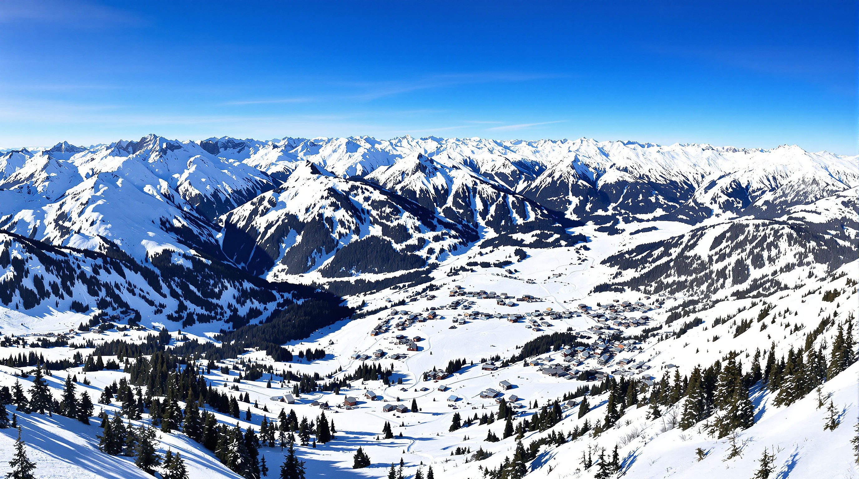 Panorama du domaine skiable d'Aussois depuis les hauteurs