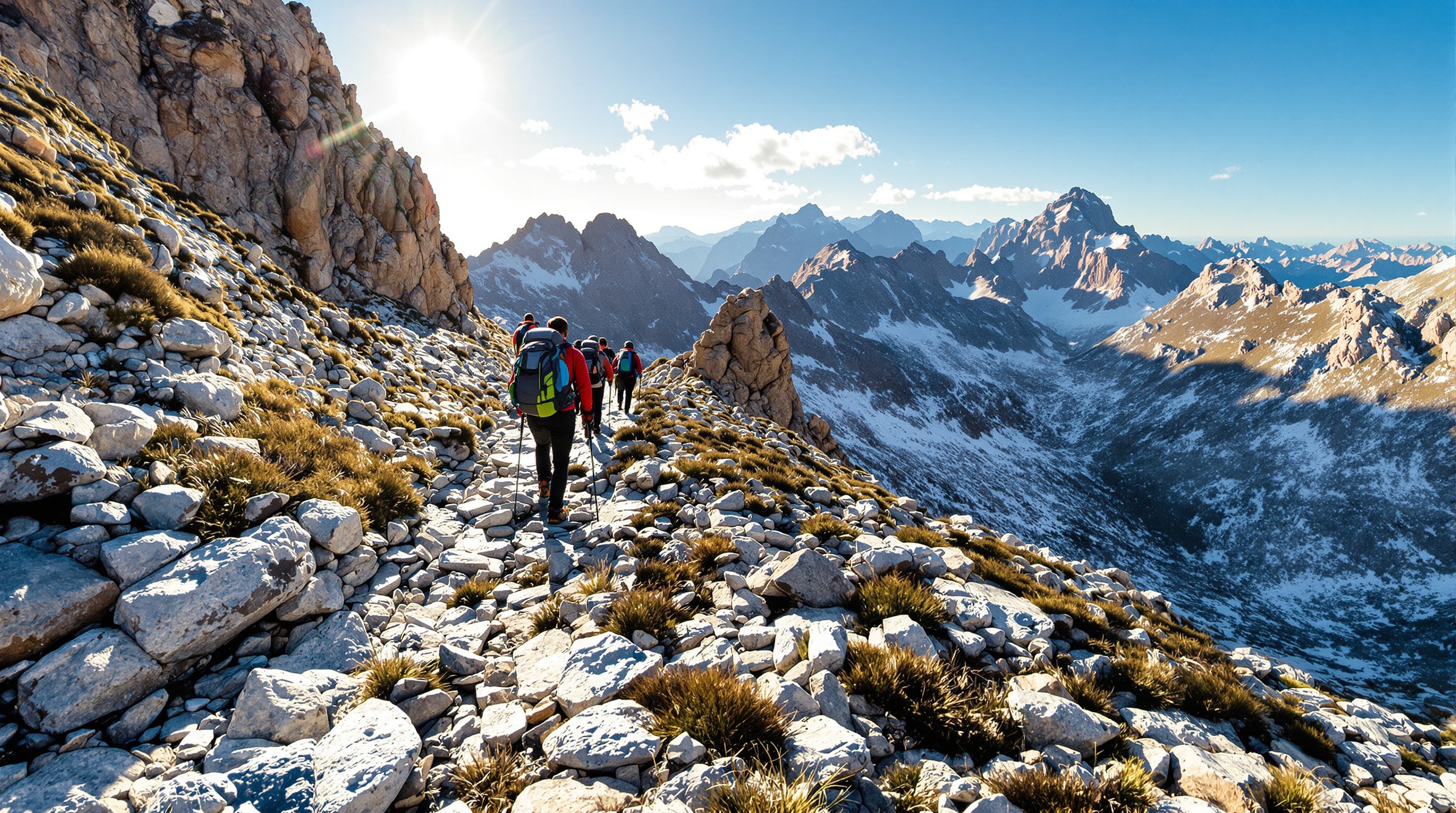 Randonnée alpine sur la crête des Aiguilles de Bavella avec panorama sur le Bocca di u Pargulu.
