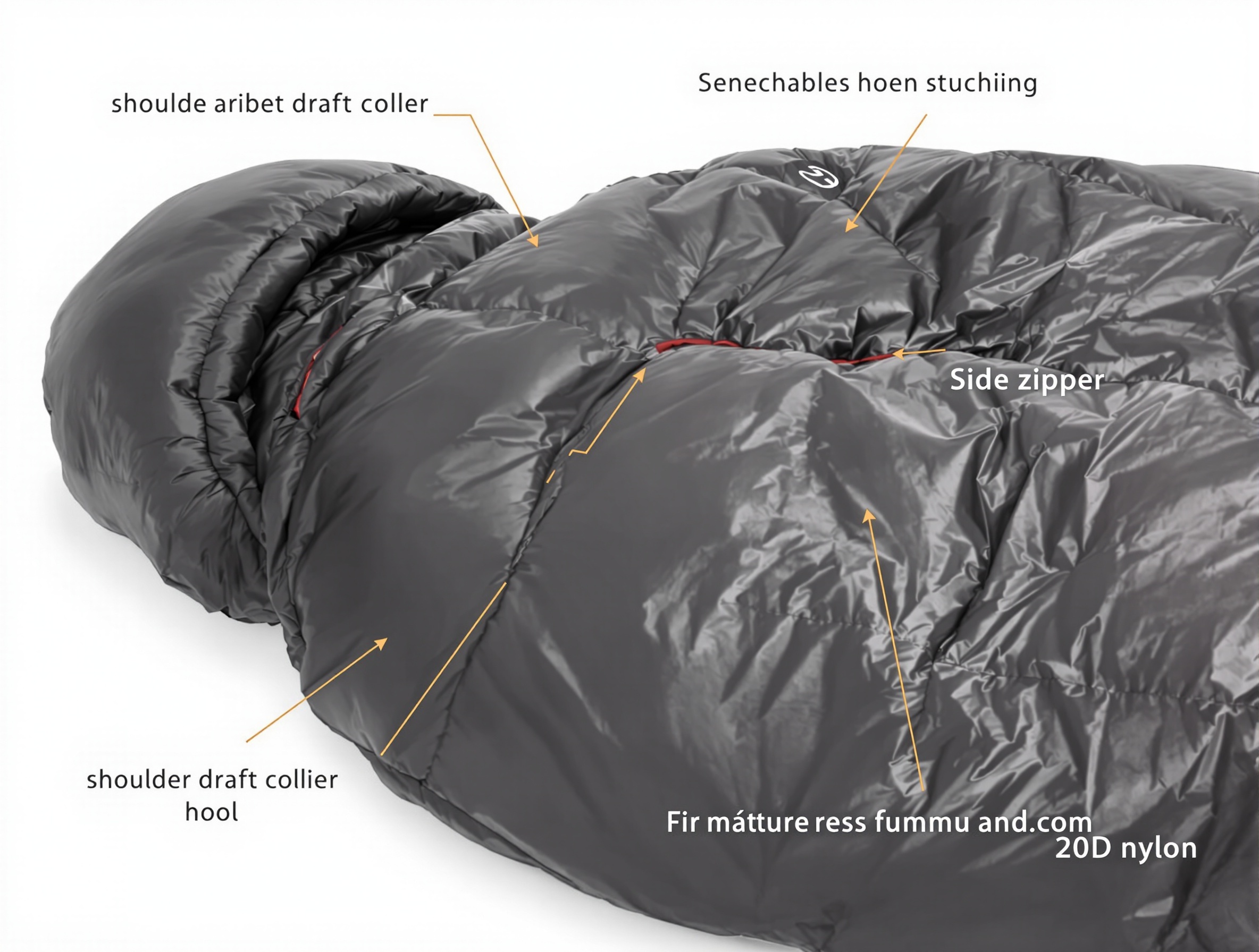 sac couchage sarcophage nylon collerette zip