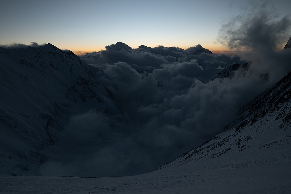 Vue depuis le camp IV de l’Everest au col Sud
