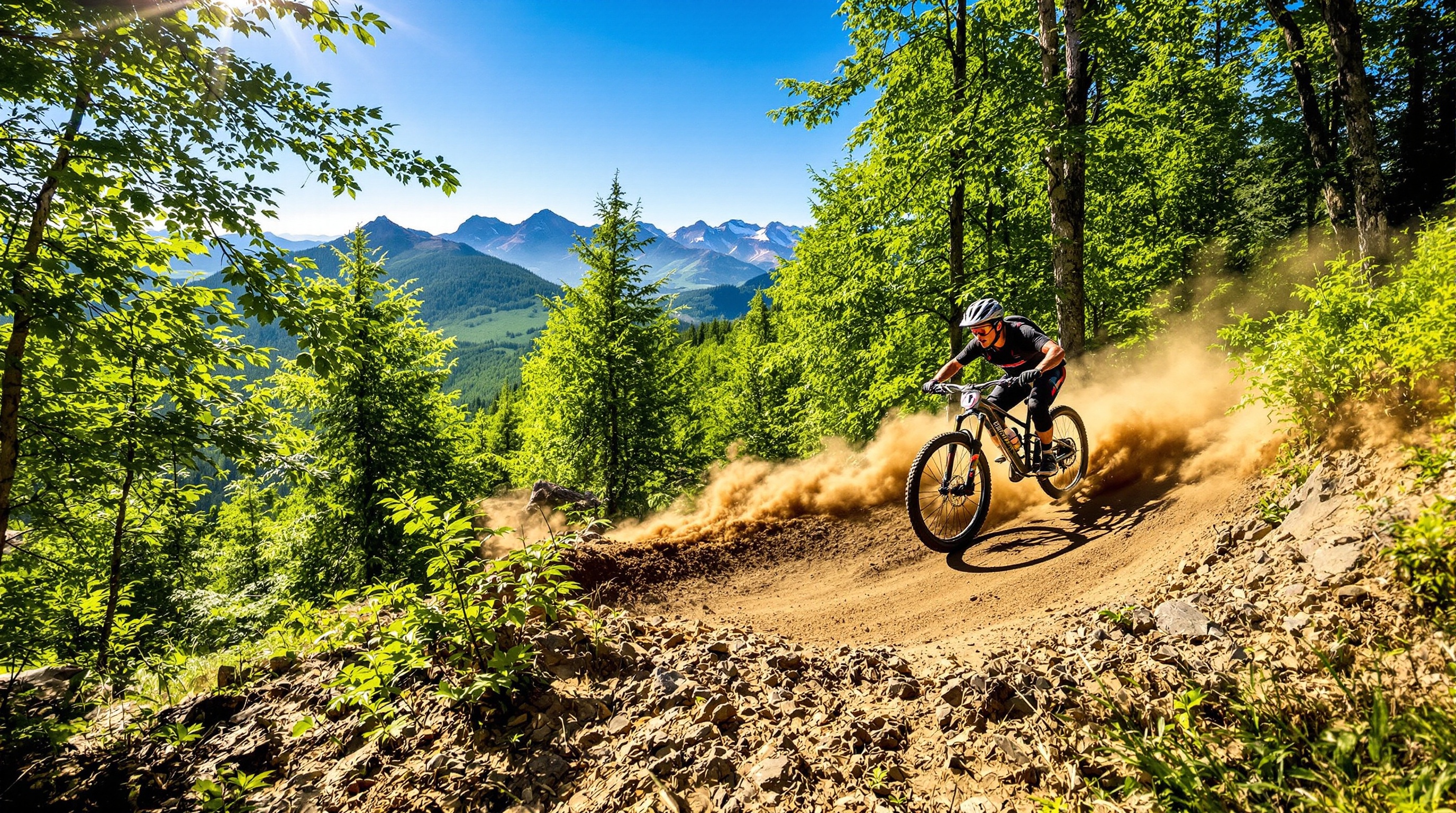 Pratique du VTT dans le paysage des Aravis au Grand-Bornand
