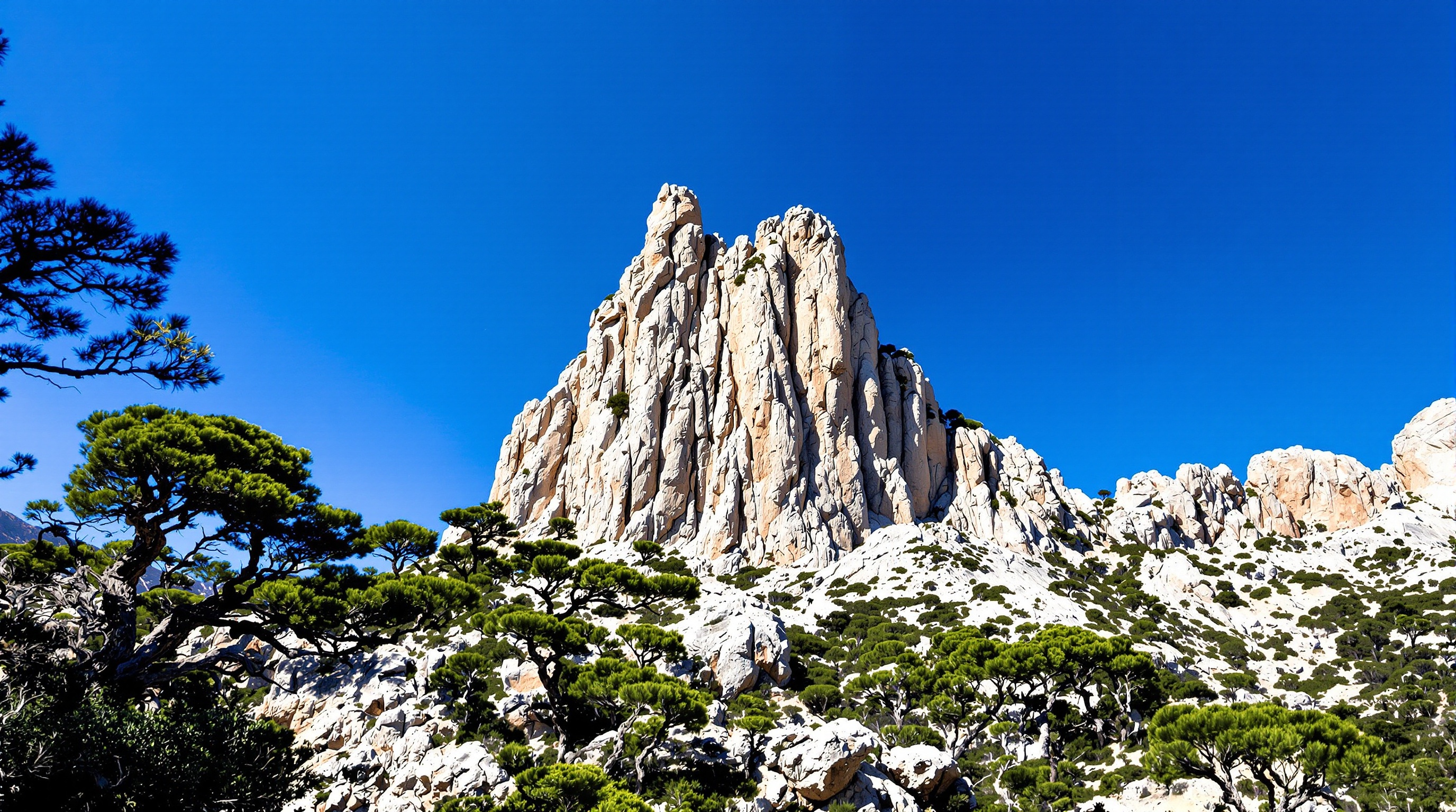 Vue imposante du Monte Cinto depuis la vallée d'Asco