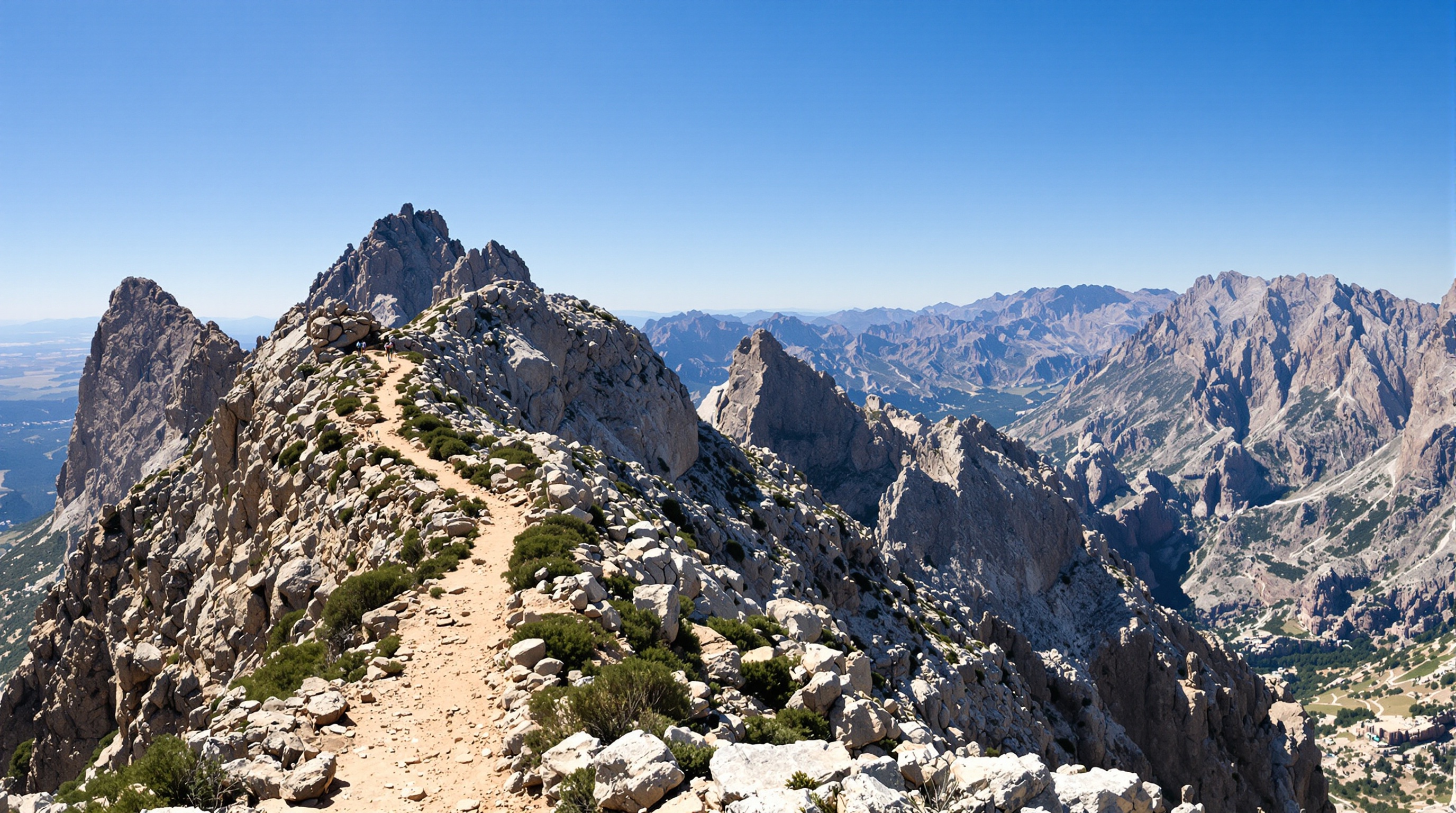 Illustration d'un itinéraire de crêtes sur le GR20 en Corse